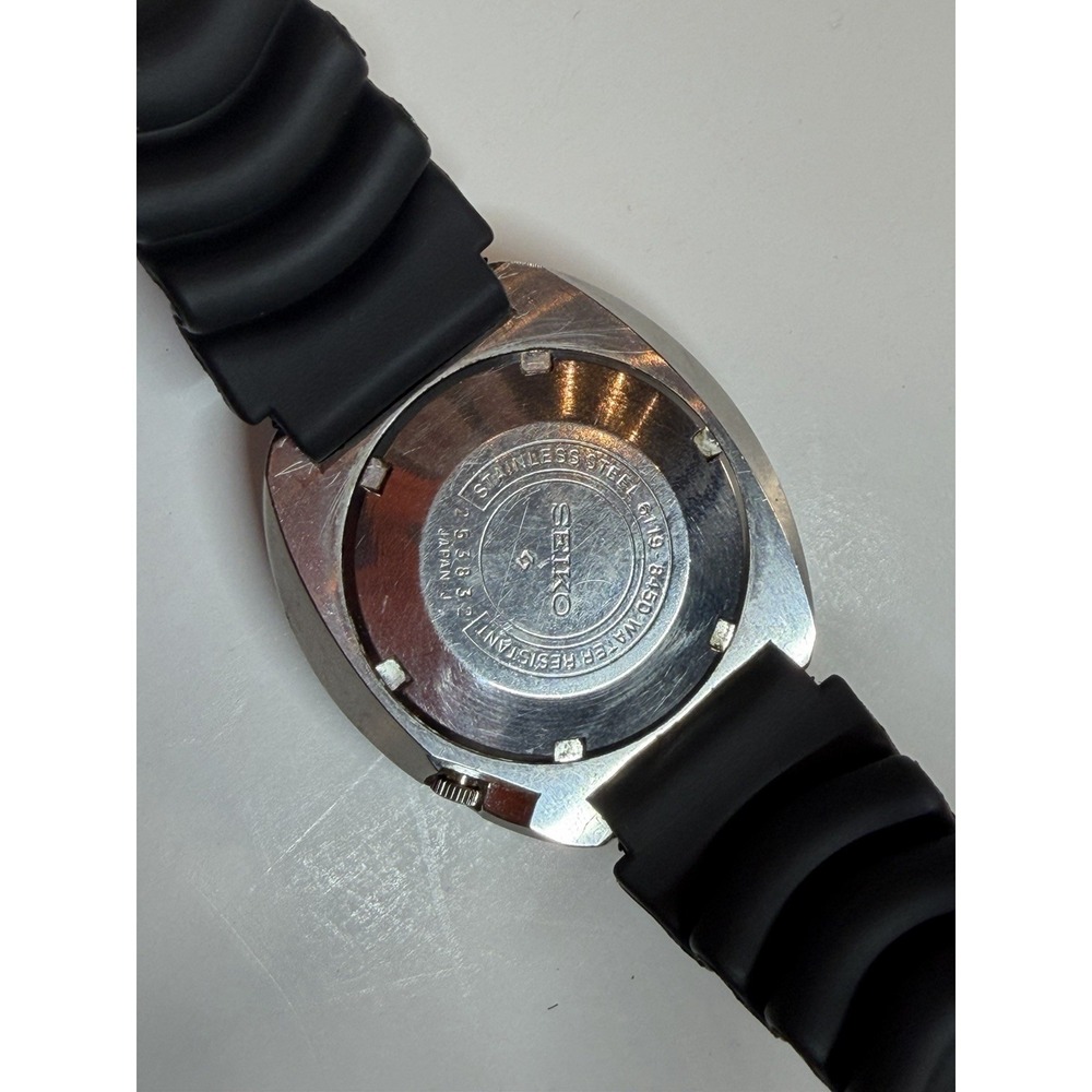 Vintage Seiko 5 Sports 6119-8450 Automatic Blue Dial 21J Runs Original New Strap - Picture 10 of 10
